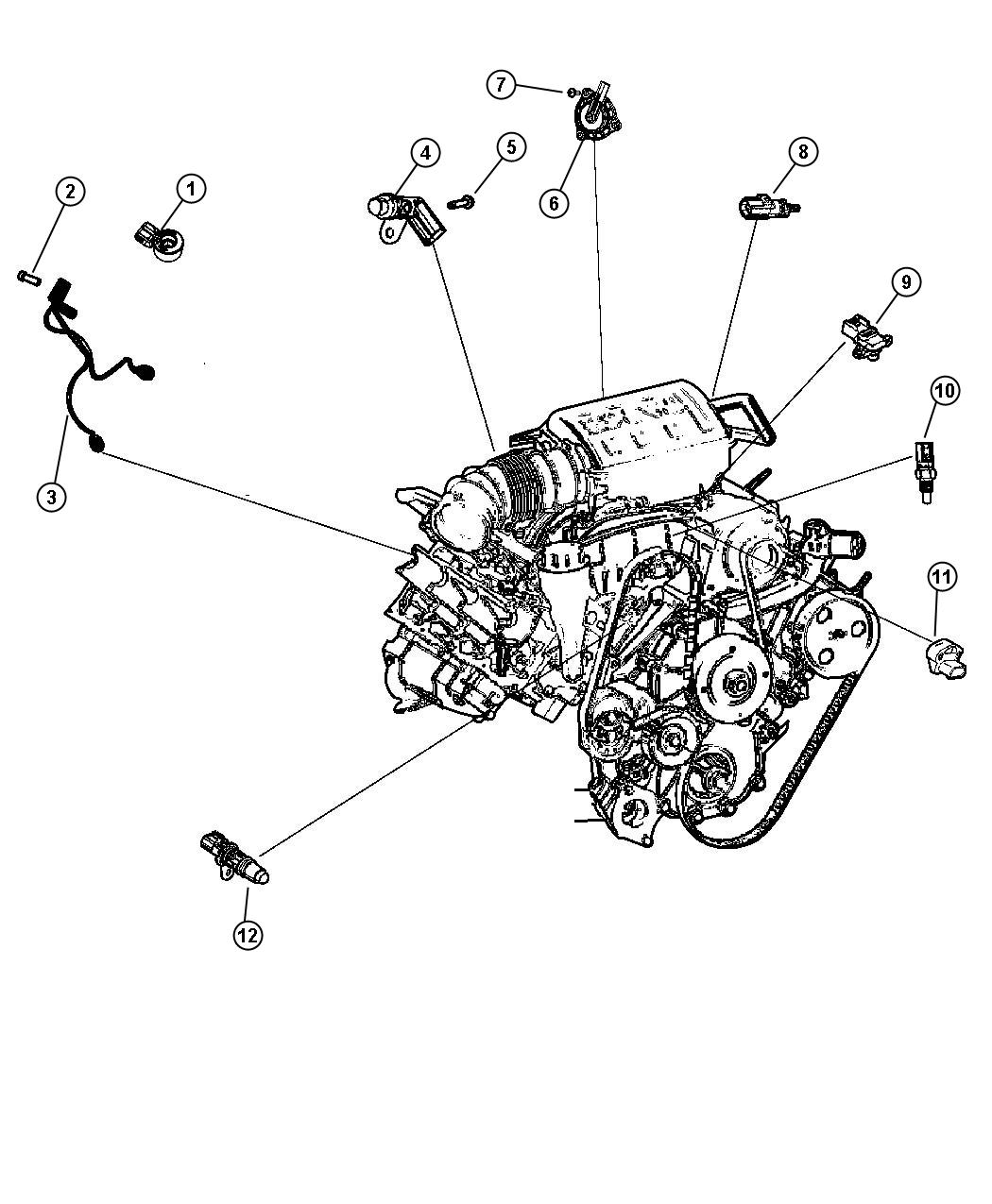 Diagram Sensors, Engine. for your Jeep Grand Cherokee  