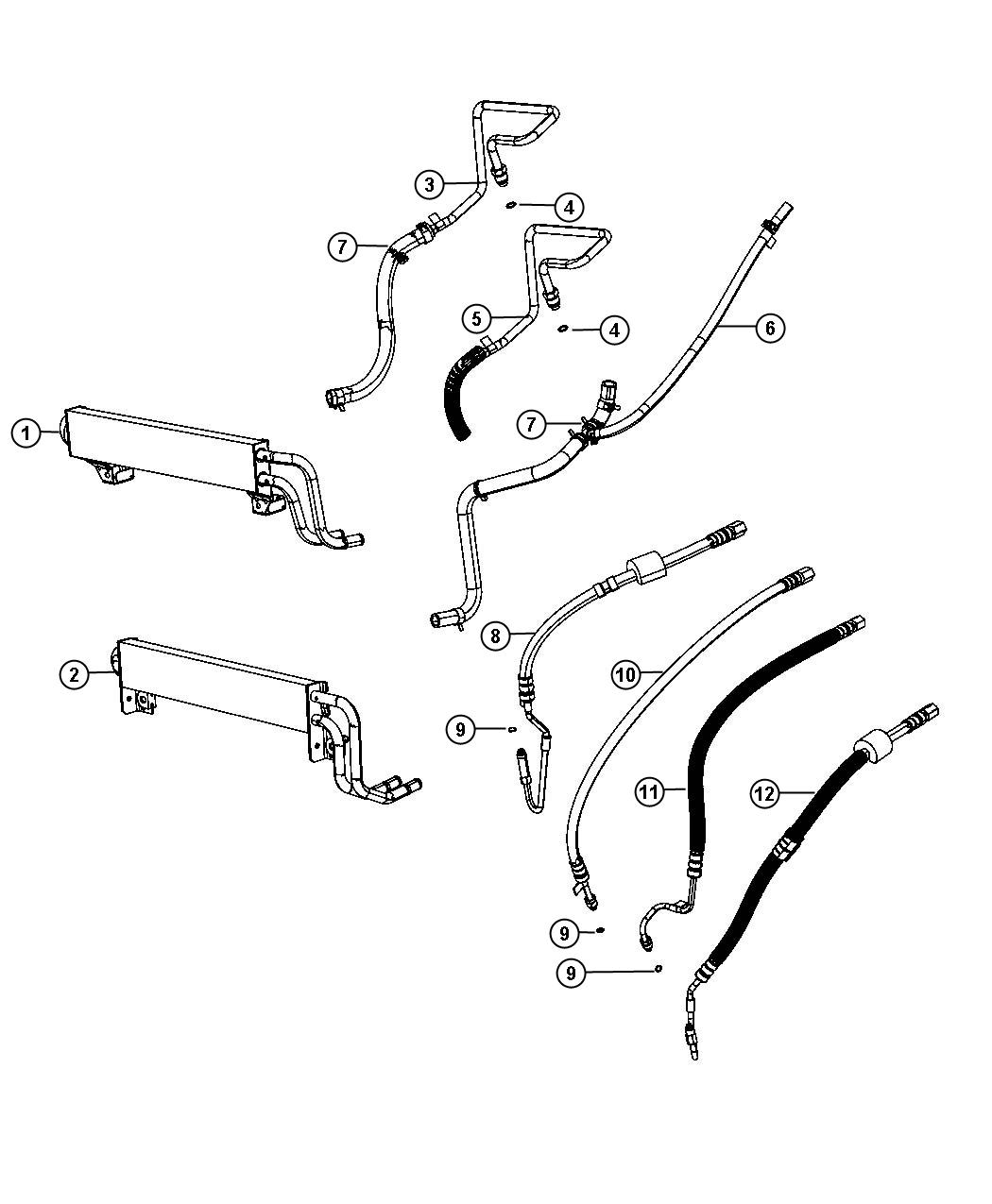 Diagram Power Steering Hoses. for your Ram 3500  