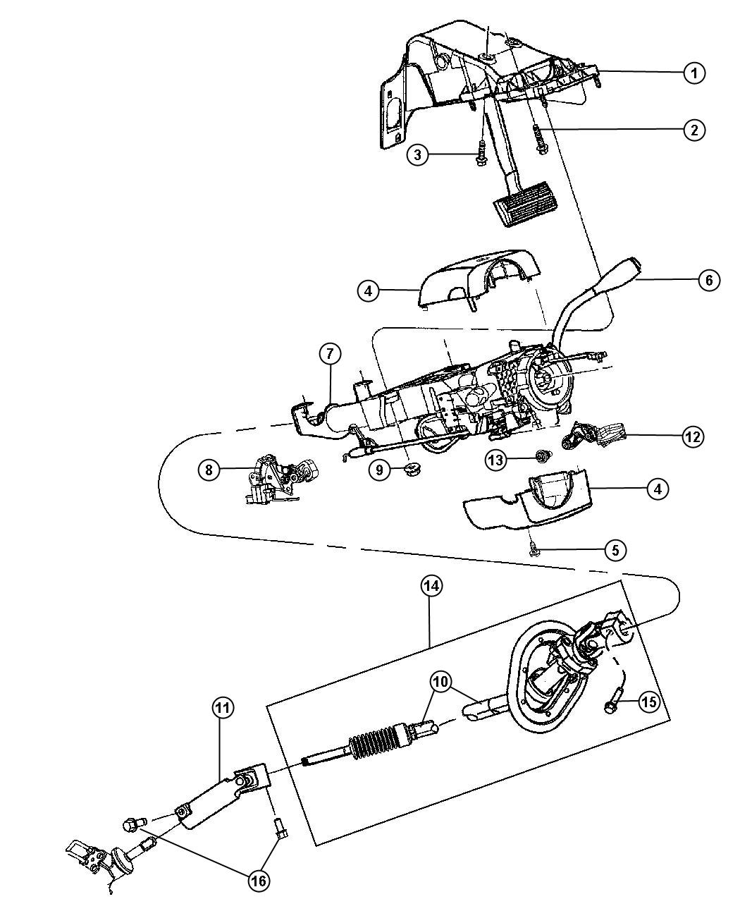 Diagram Steering Column. for your 2010 Ram 1500   