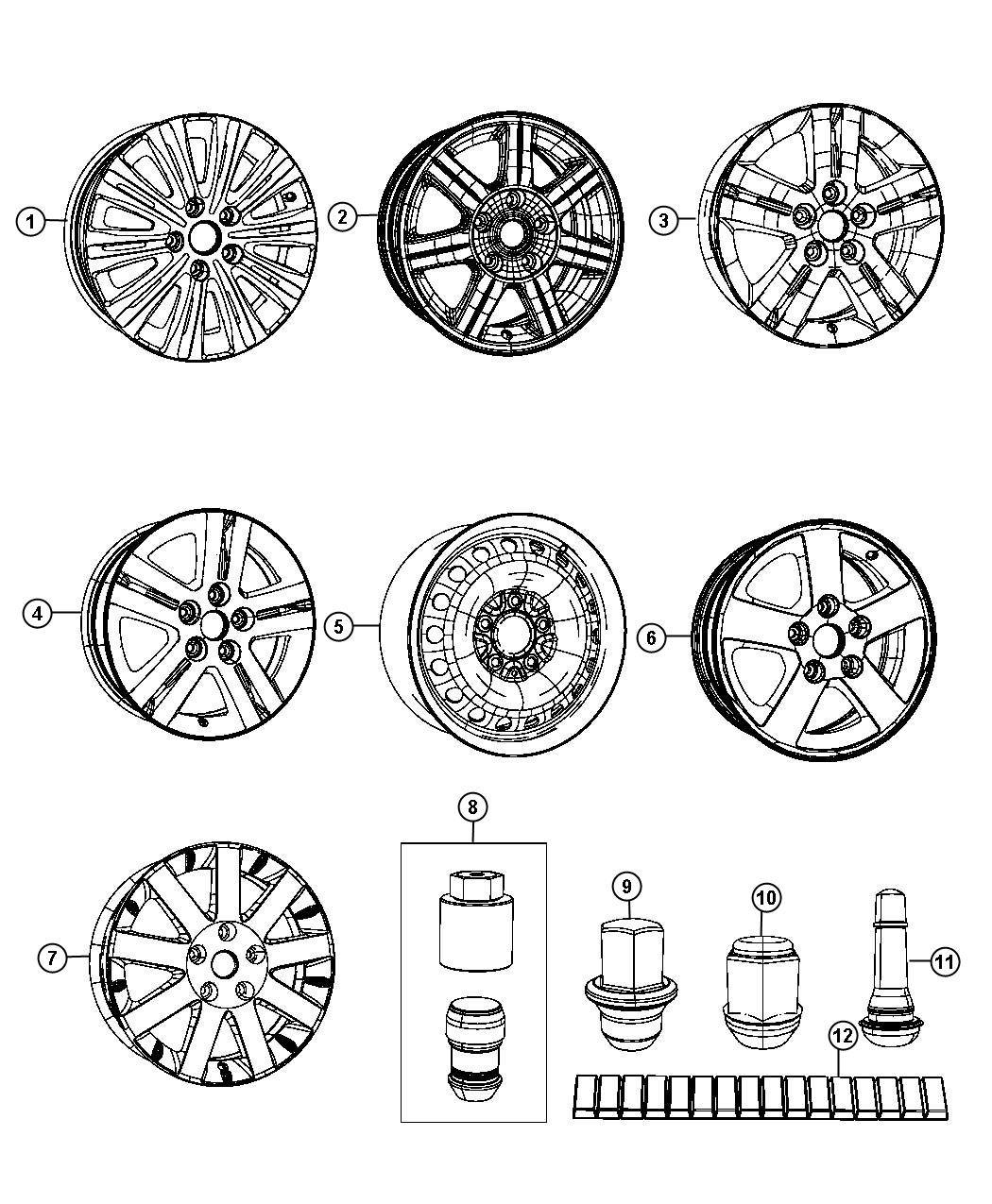 Wheels and Hardware. Diagram