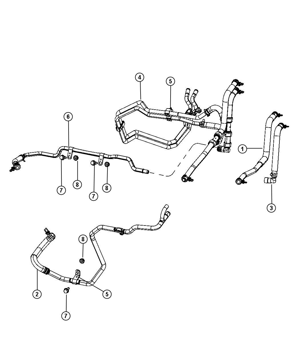 Diagram Heater Plumbing 3.6L [3.6L V6 VVT Engine]. for your 1998 Chrysler Sebring   