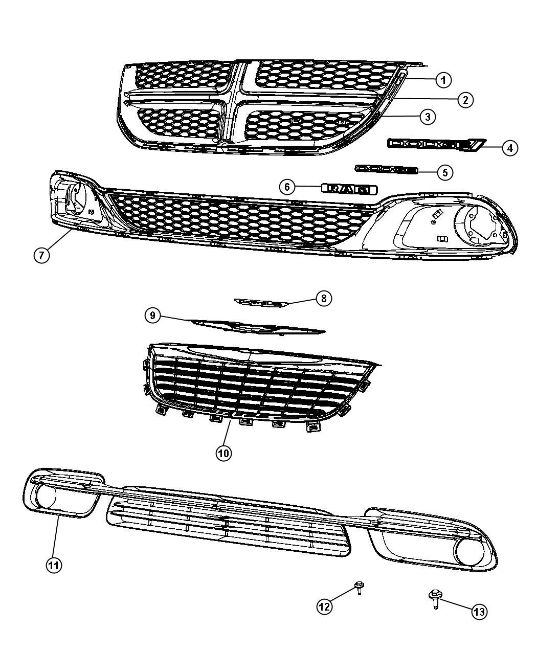 Diagram Grilles. for your Chrysler 300 M 