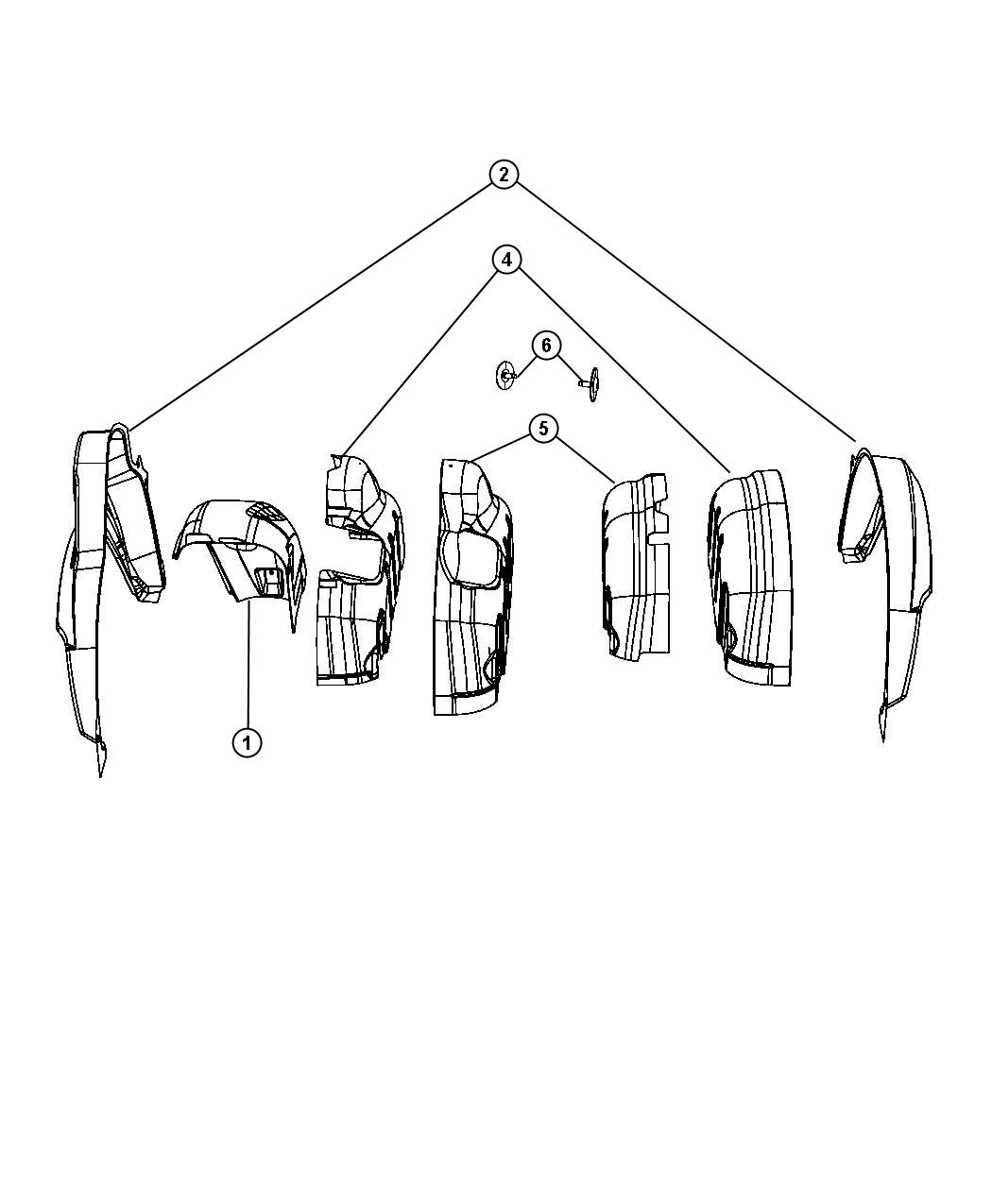 Rear Wheelhouse Shields. Diagram