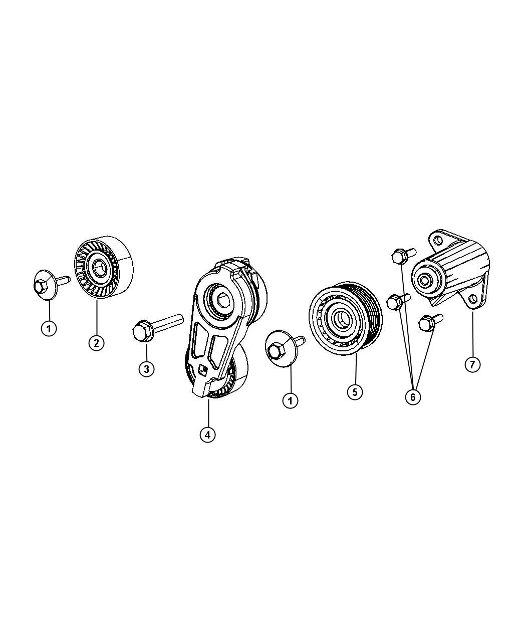 Diagram Pulleys and Related Parts. for your 2012 Dodge Challenger   