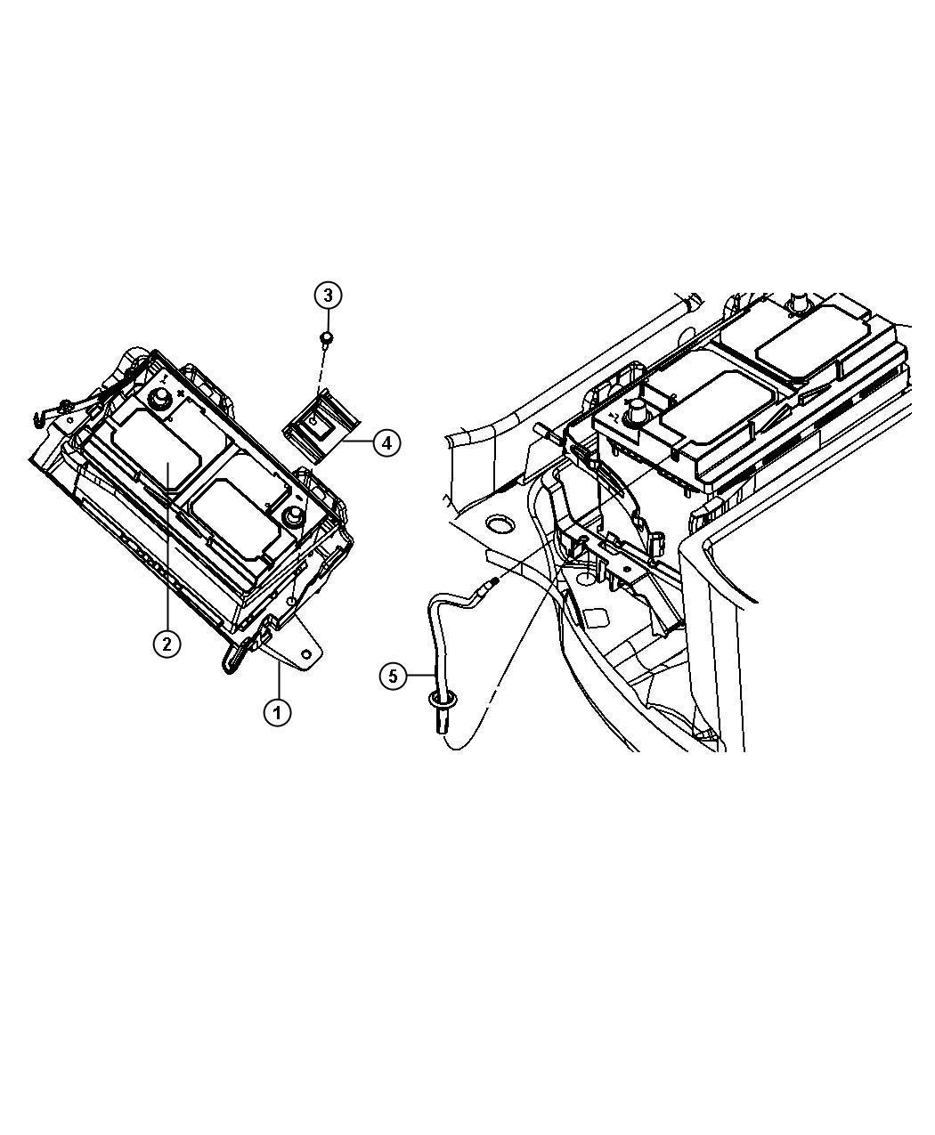 Diagram Battery Tray and Support. for your Dodge