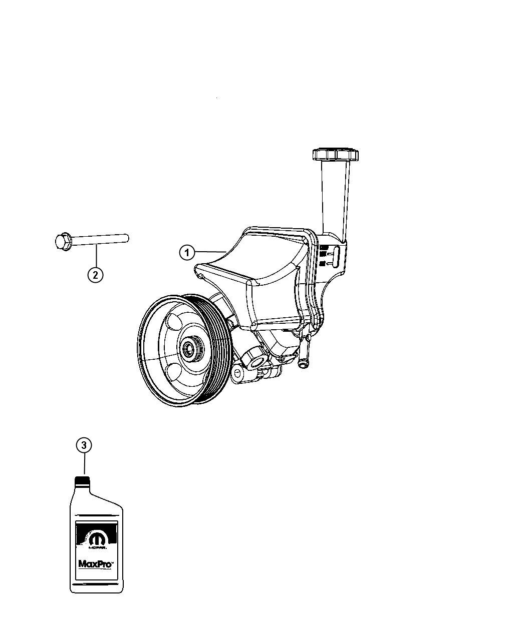 Diagram Power Steering Pump And Reservoir, SRT. for your 2004 Dodge Ram 1500   