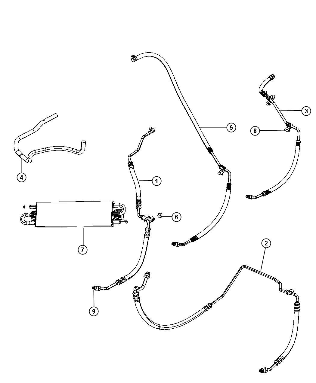 Diagram Power Steering Hoses. for your Dodge