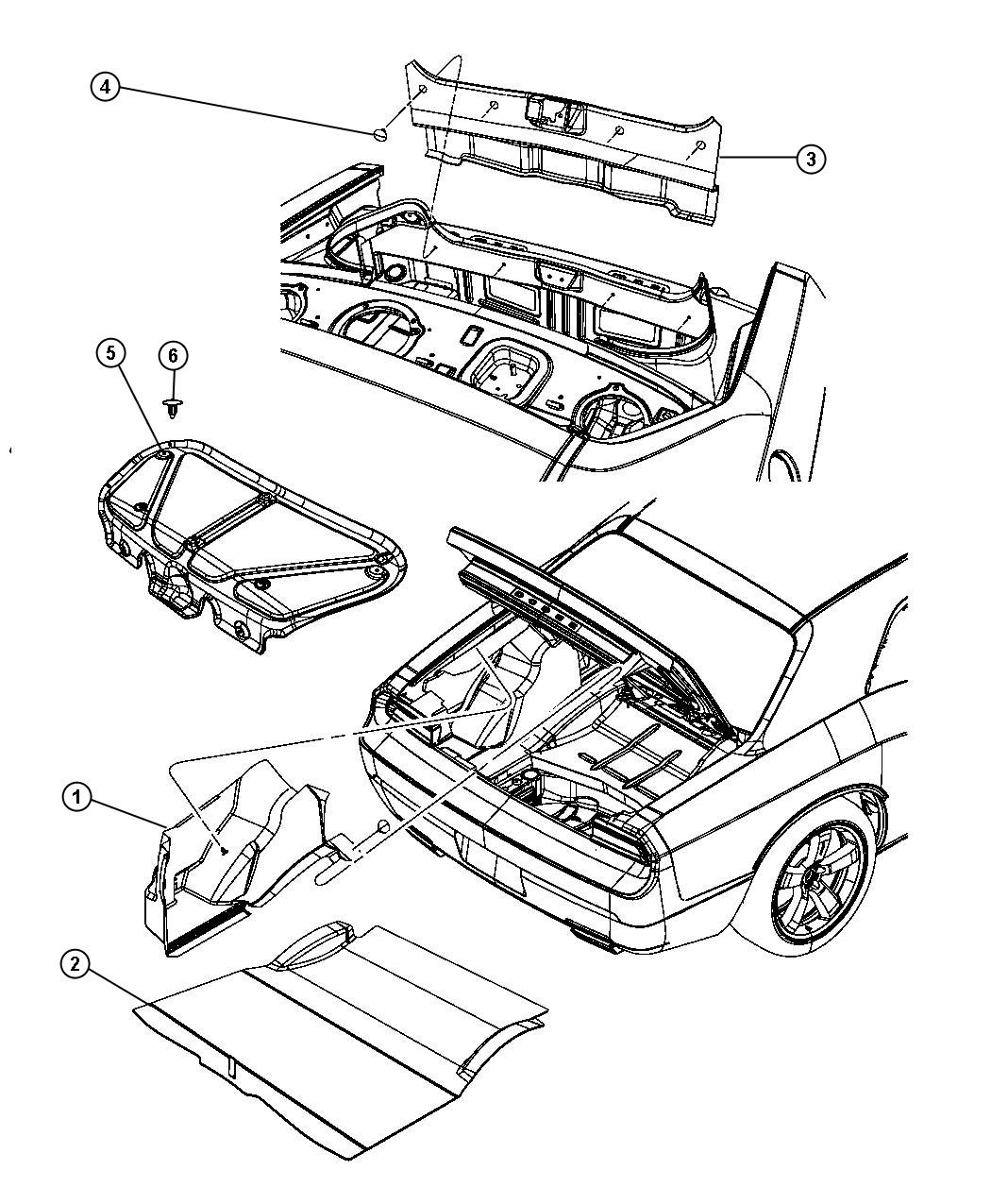 Diagram Carpet Luggage Compartment. for your 2012 Dodge Challenger  SRT8 