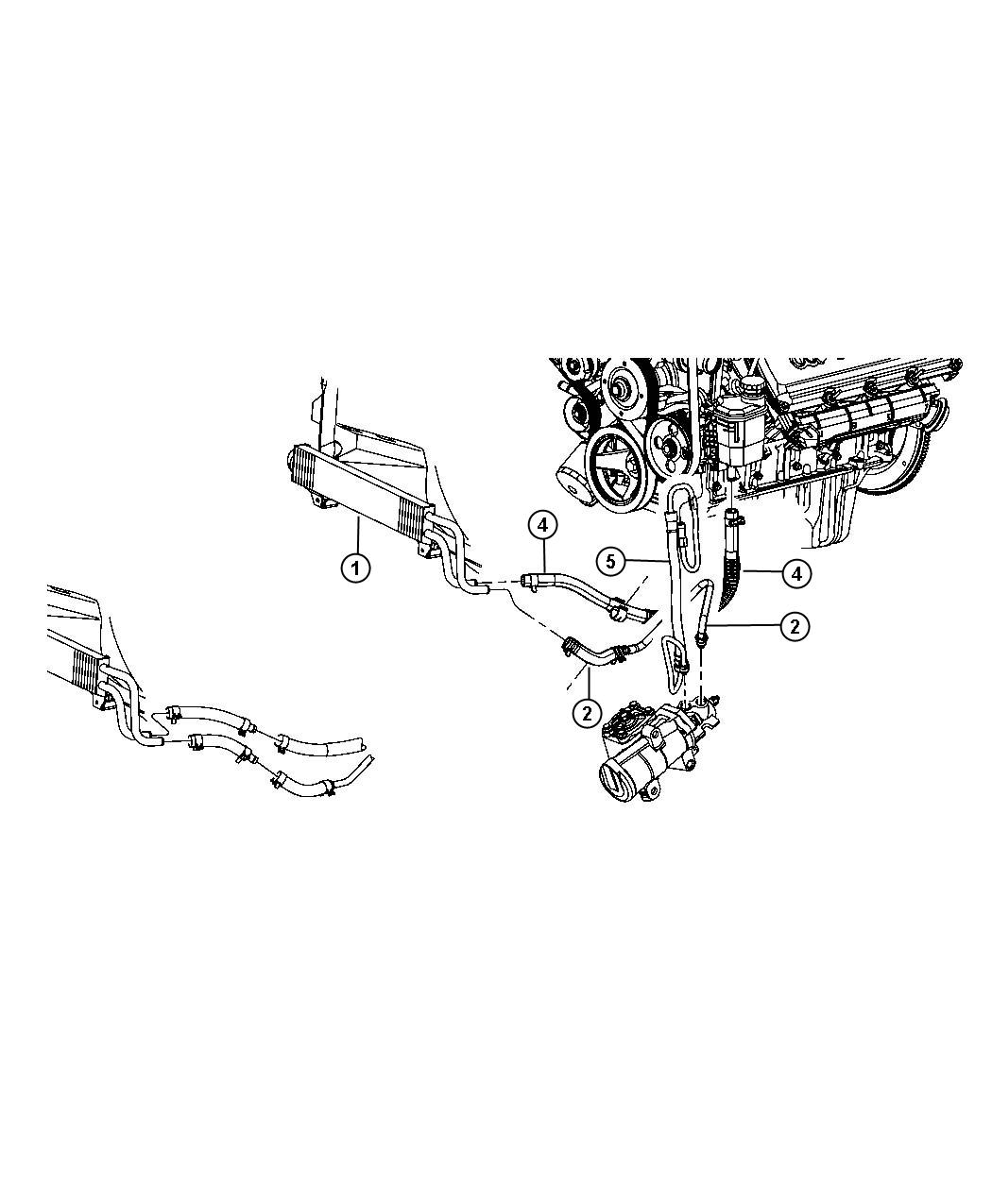 Power Steering Hoses 4 Wheel Drive. Diagram