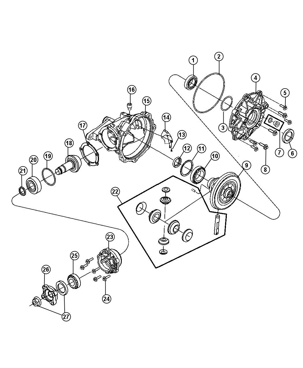 Diagram Housing and Differential with Internal Components. for your 2007 Ram 1500   