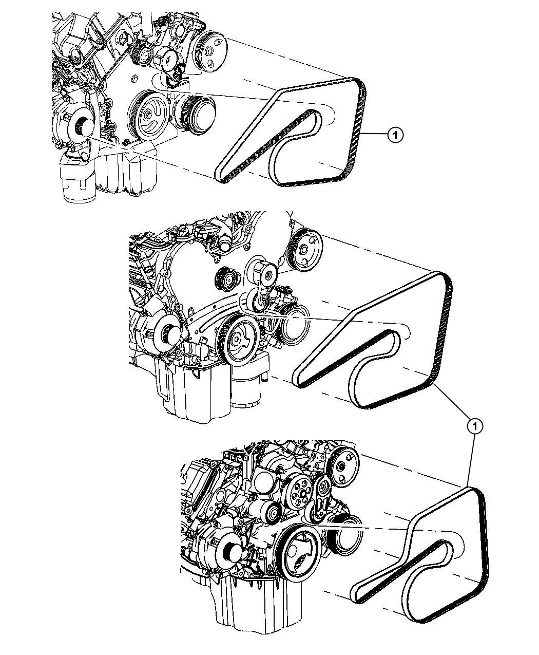 Diagram Belts, Serpentine and V-Belts. for your Dodge Charger  