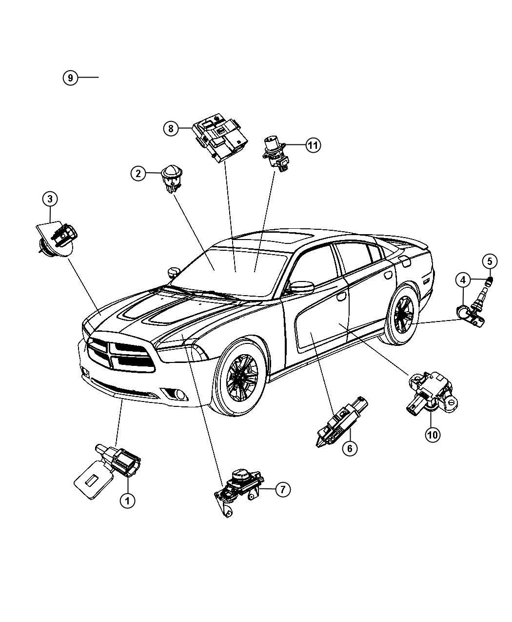 Diagram Sensors Body. for your Dodge Charger  