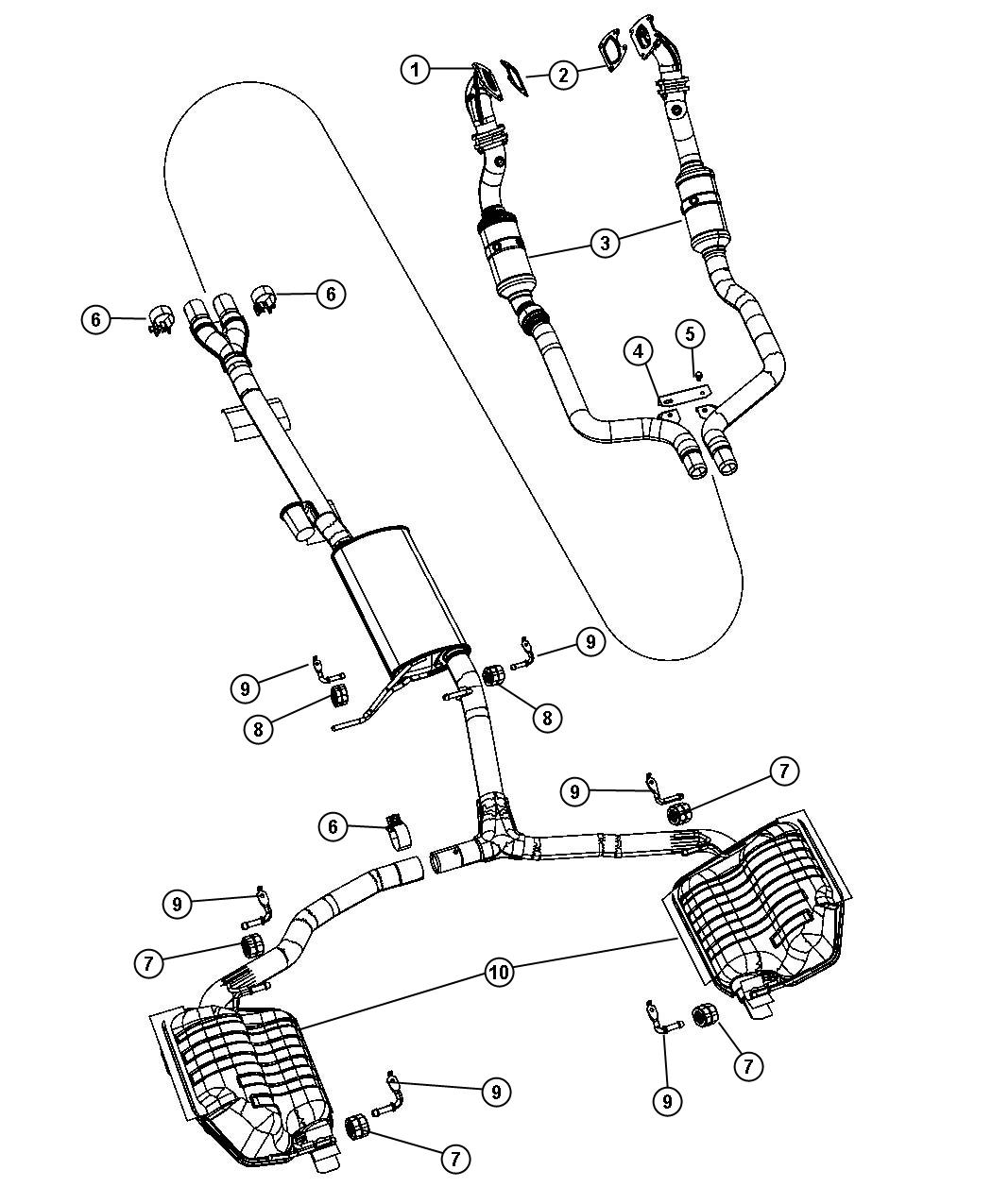 Diagram Exhaust System 3.6L [3.6L V6 VVT Engine]. for your 1999 Chrysler 300  M 