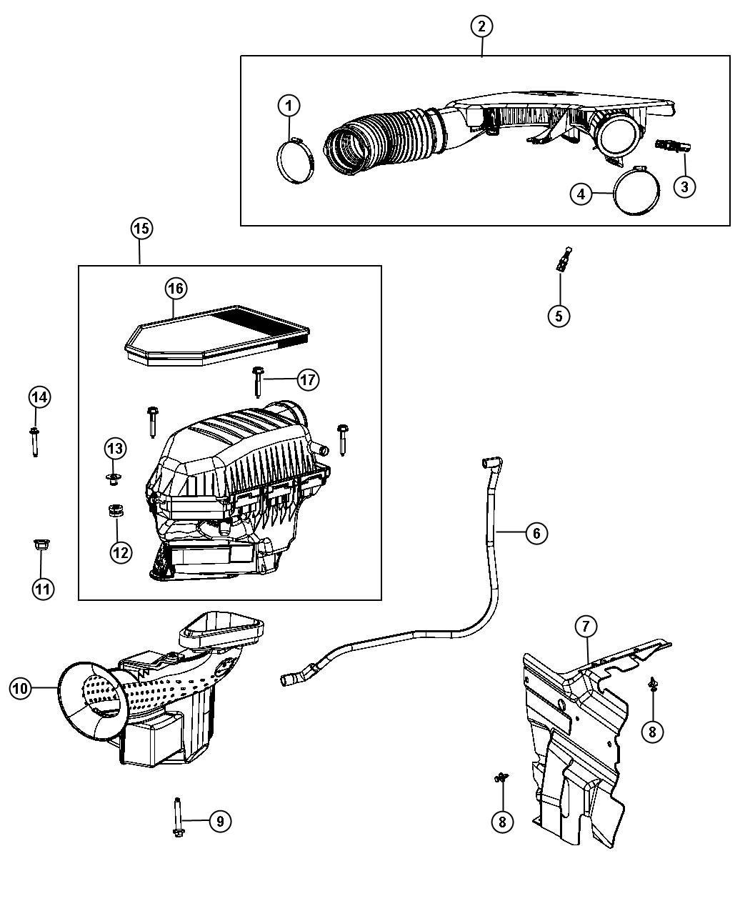 Diagram Air Cleaner. for your 2016 Jeep Grand Cherokee   