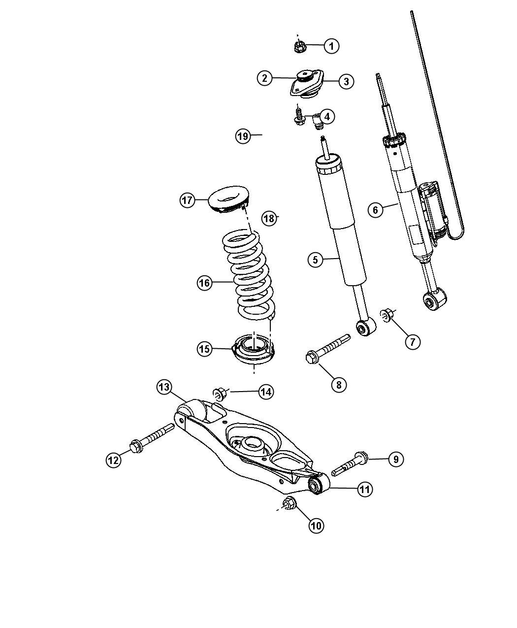 Diagram Rear Shocks,Spring Link. for your 2004 Dodge Grand Caravan   