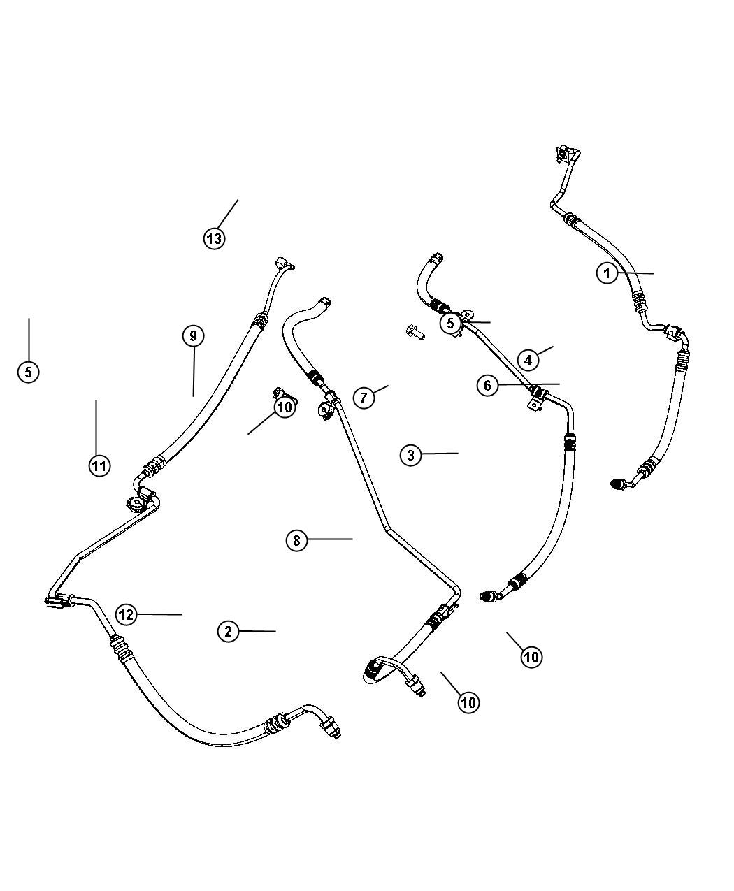 Diagram Power Steering Hoses. for your Dodge