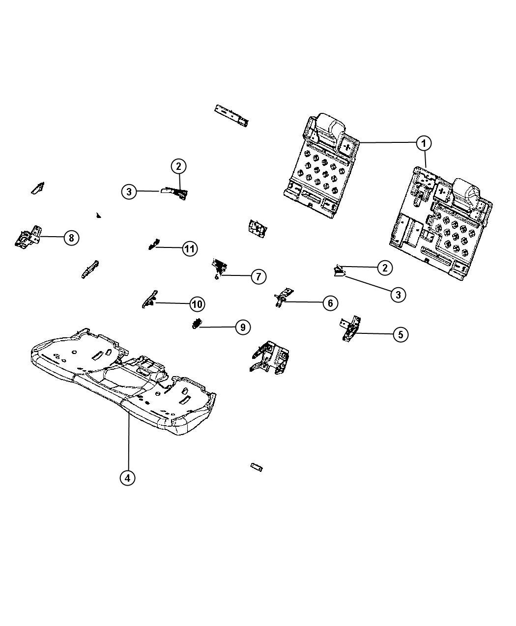 Diagram Rear Seat - Split Seat. for your Chrysler 300  M