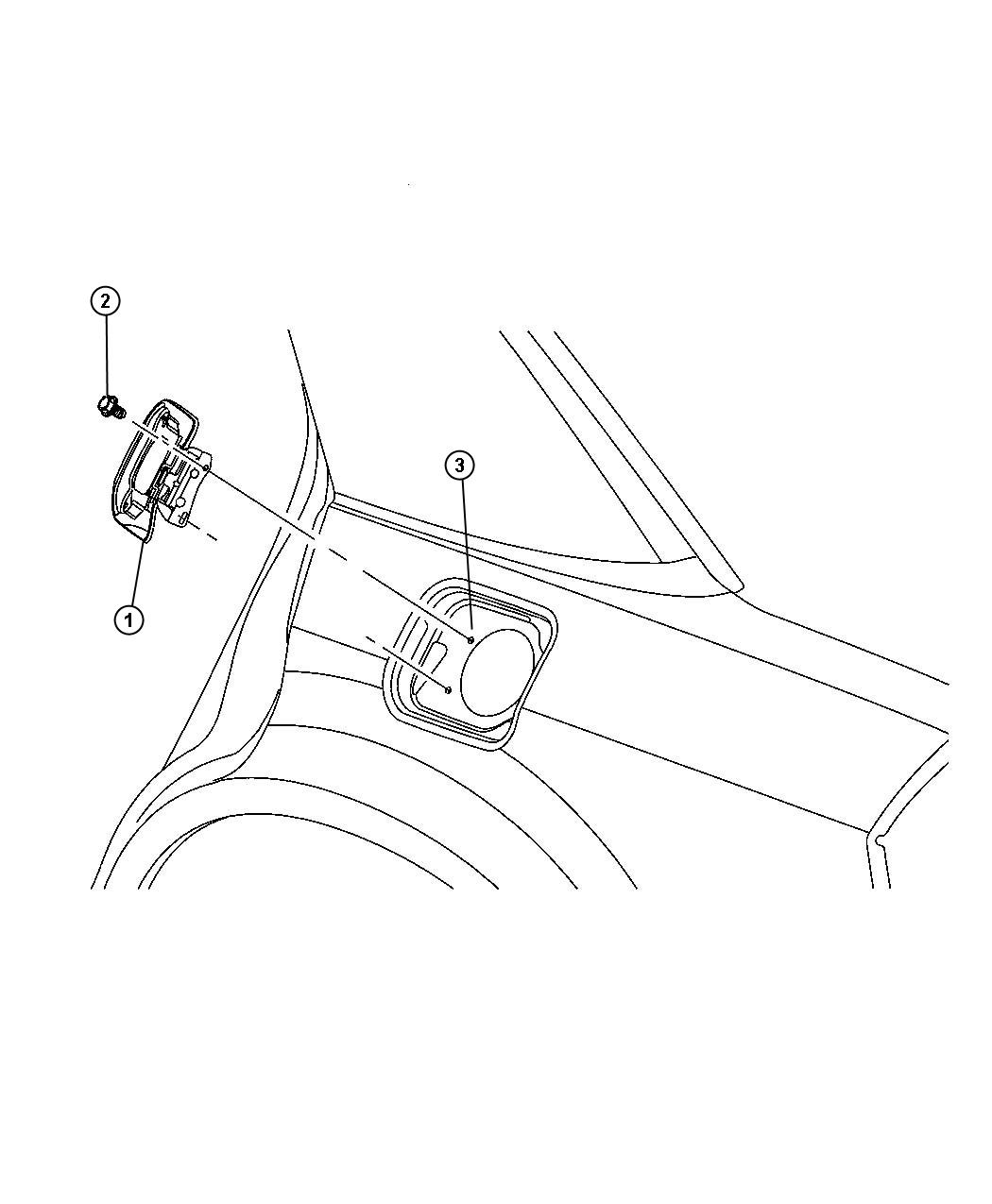 Diagram Fuel Filler Housing and Door. for your Dodge Charger  