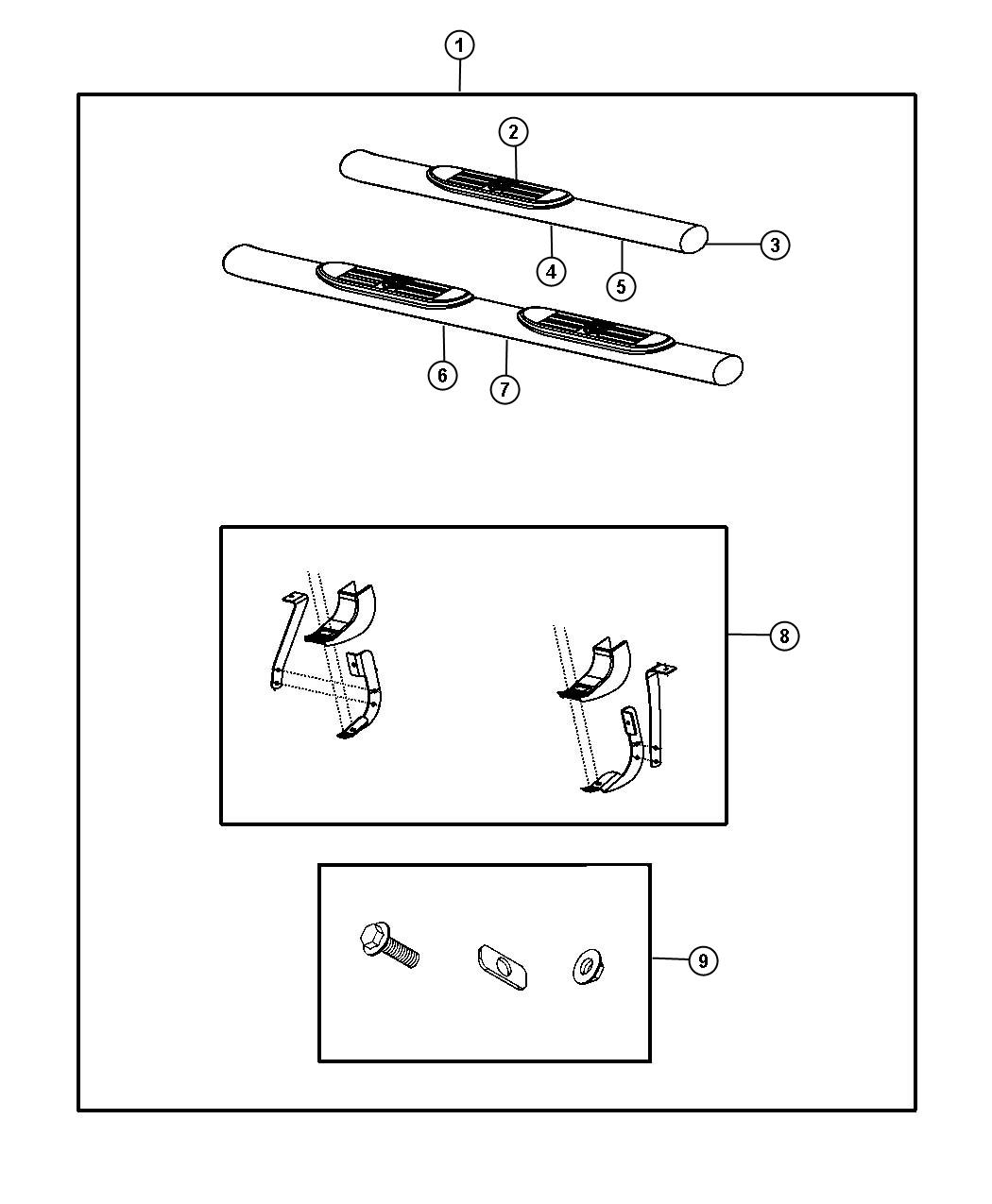 Diagram Step Kit - Side. for your 2002 Ram 1500   