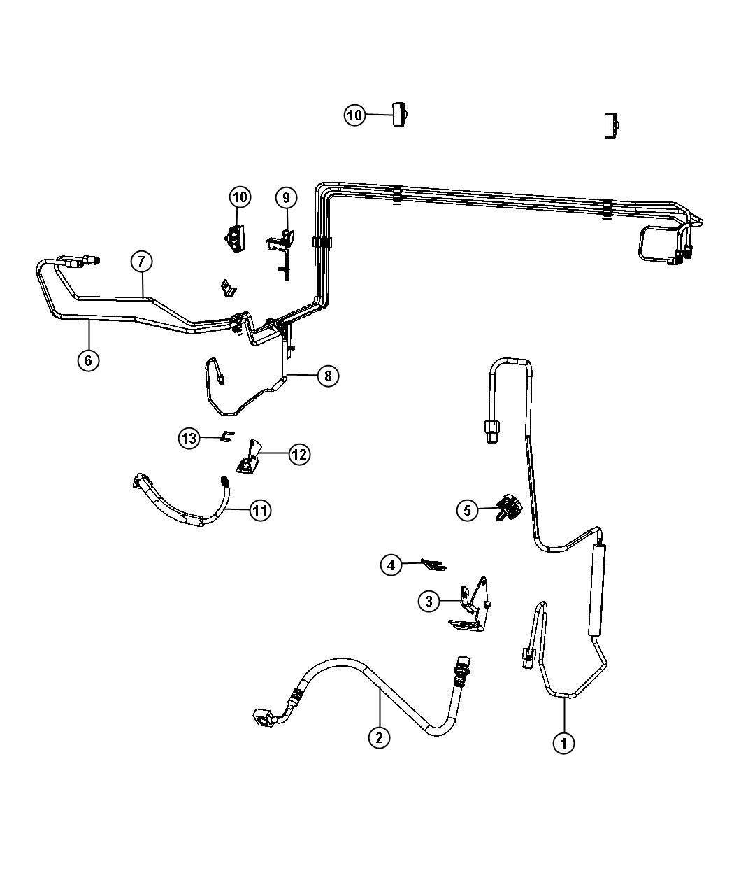 Diagram Front Brake Lines and Hoses. for your 2009 Chrysler 300 Limited 3.5L V6 AWD 
