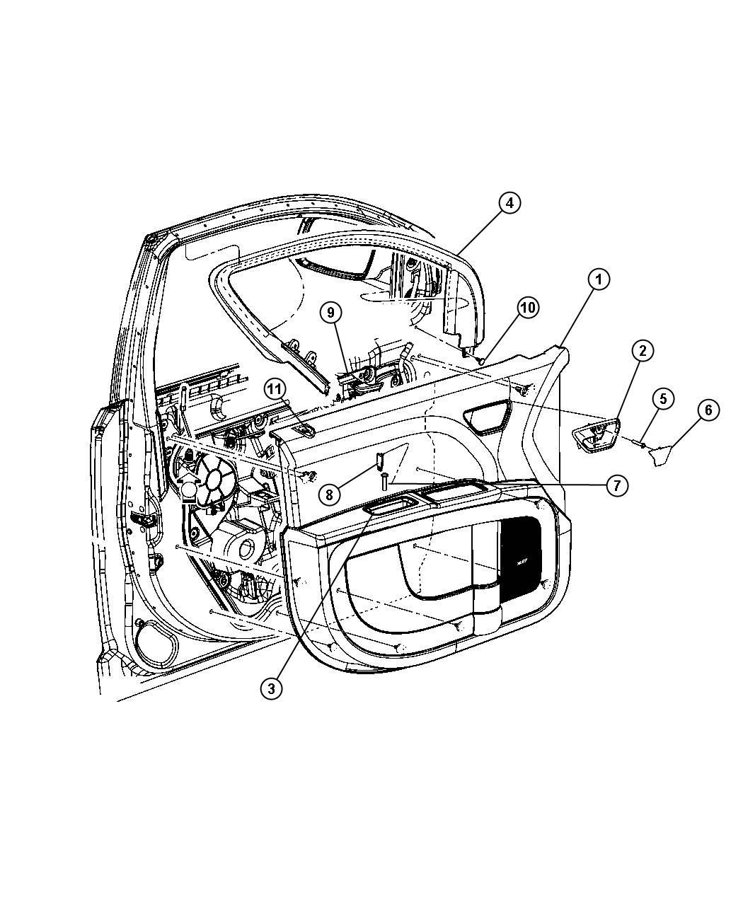 Front Door Trim Panels. Diagram