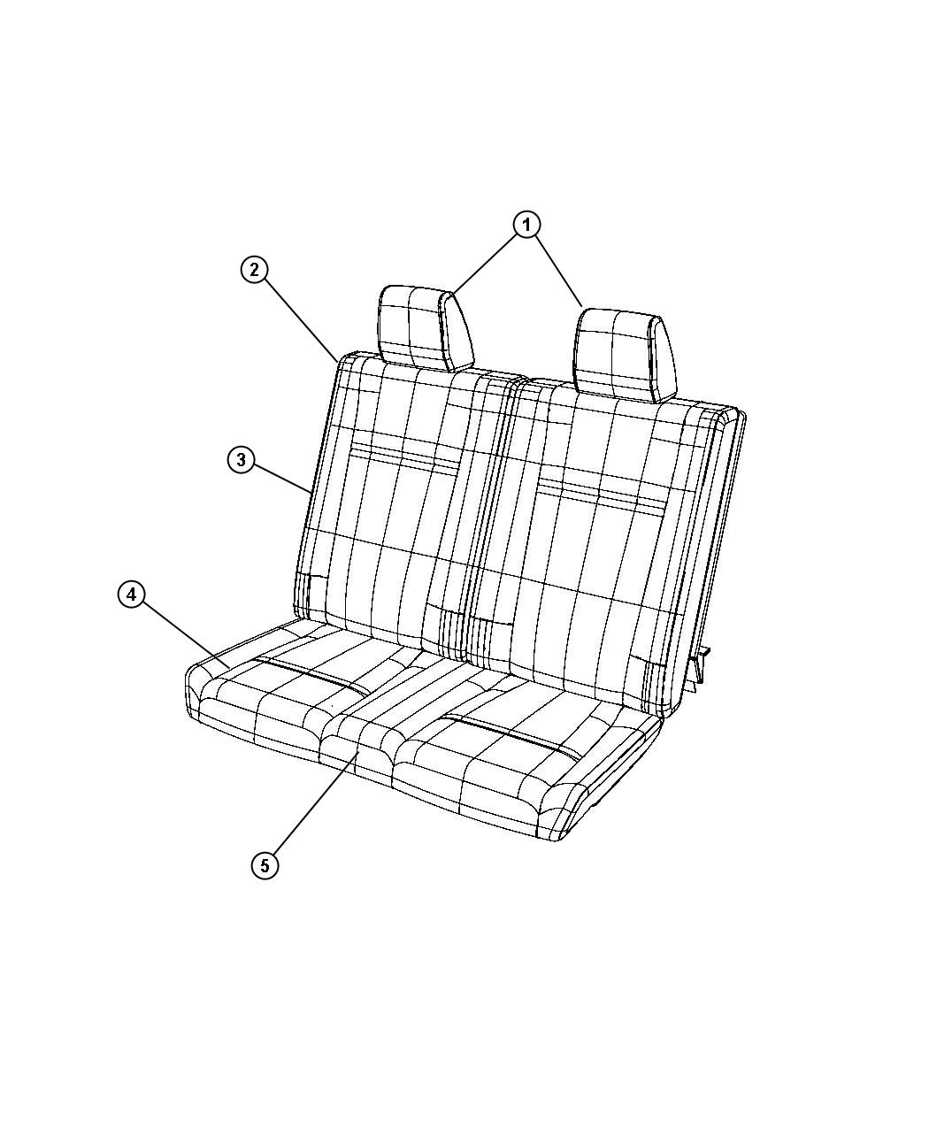 Rear Seat - Split Seat - Trim Code [HL]. Diagram