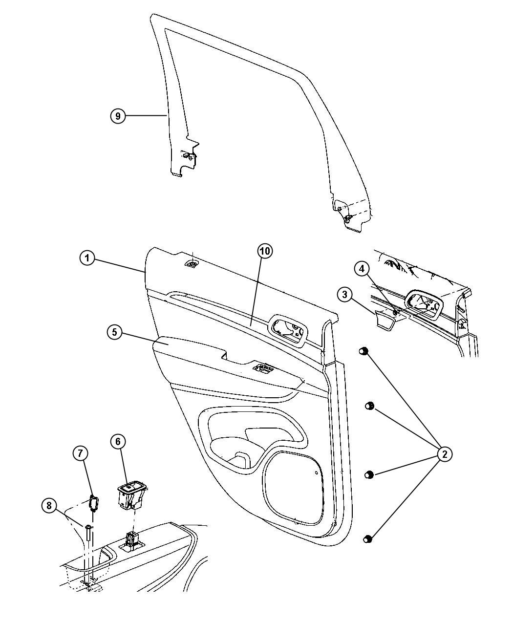 Rear Door Trim Panels. Diagram