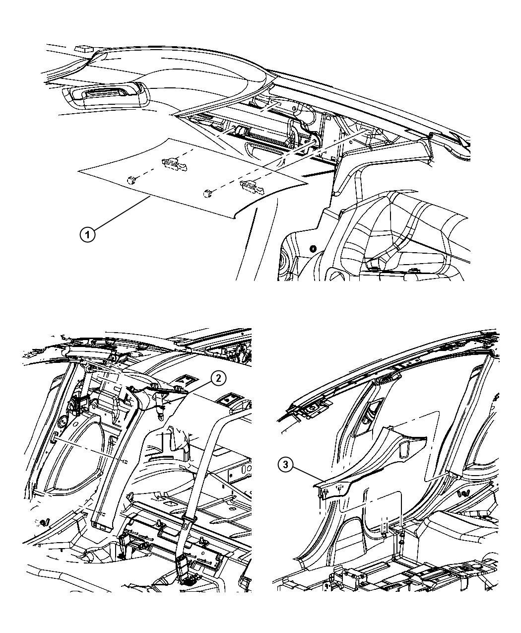 Diagram Interior Moldings and Pillars - C Pillar. for your 2000 Chrysler 300   