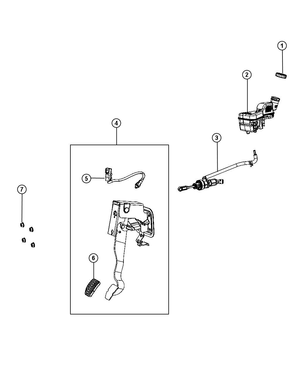 Diagram Pedal, Clutch. for your 1997 Dodge Avenger   