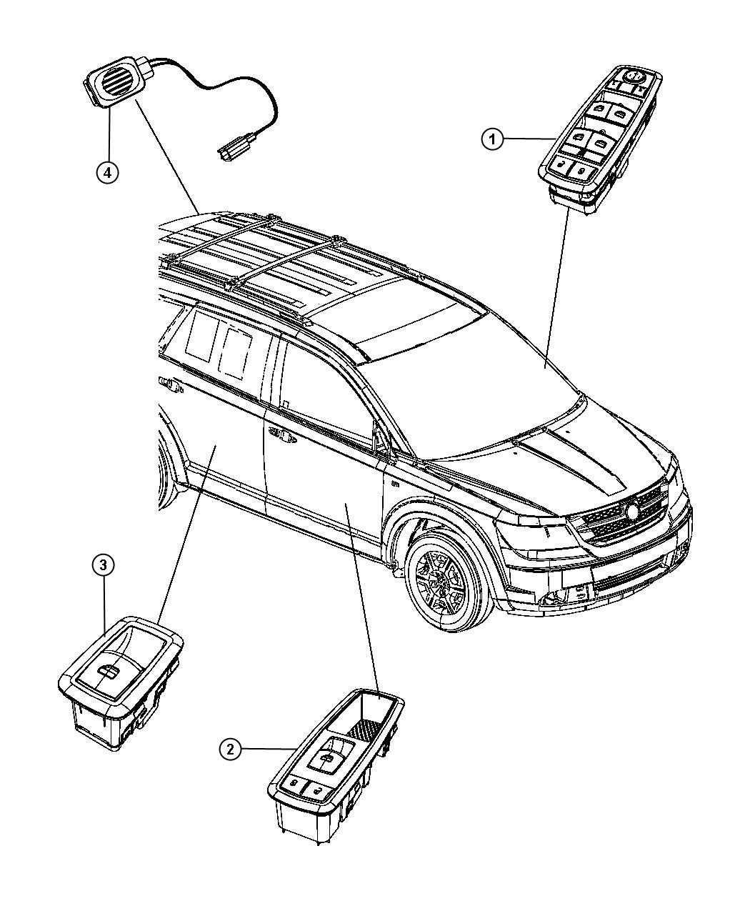 Diagram Switched Doors and Liftgate. for your 2020 Dodge Journey   