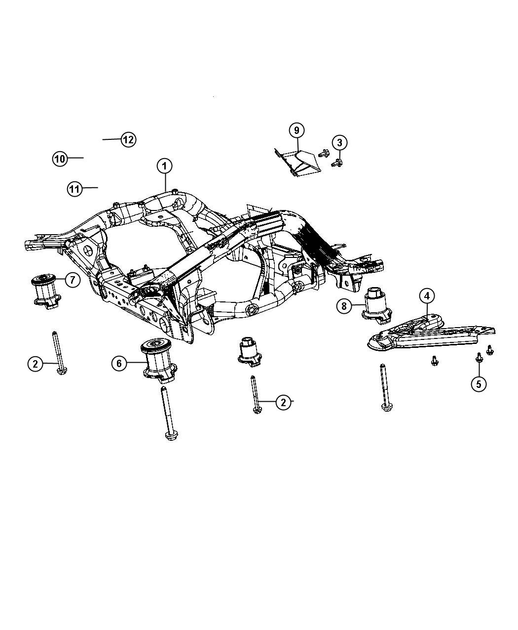 Diagram Cradle,Front Suspension. for your Jeep Grand Cherokee  
