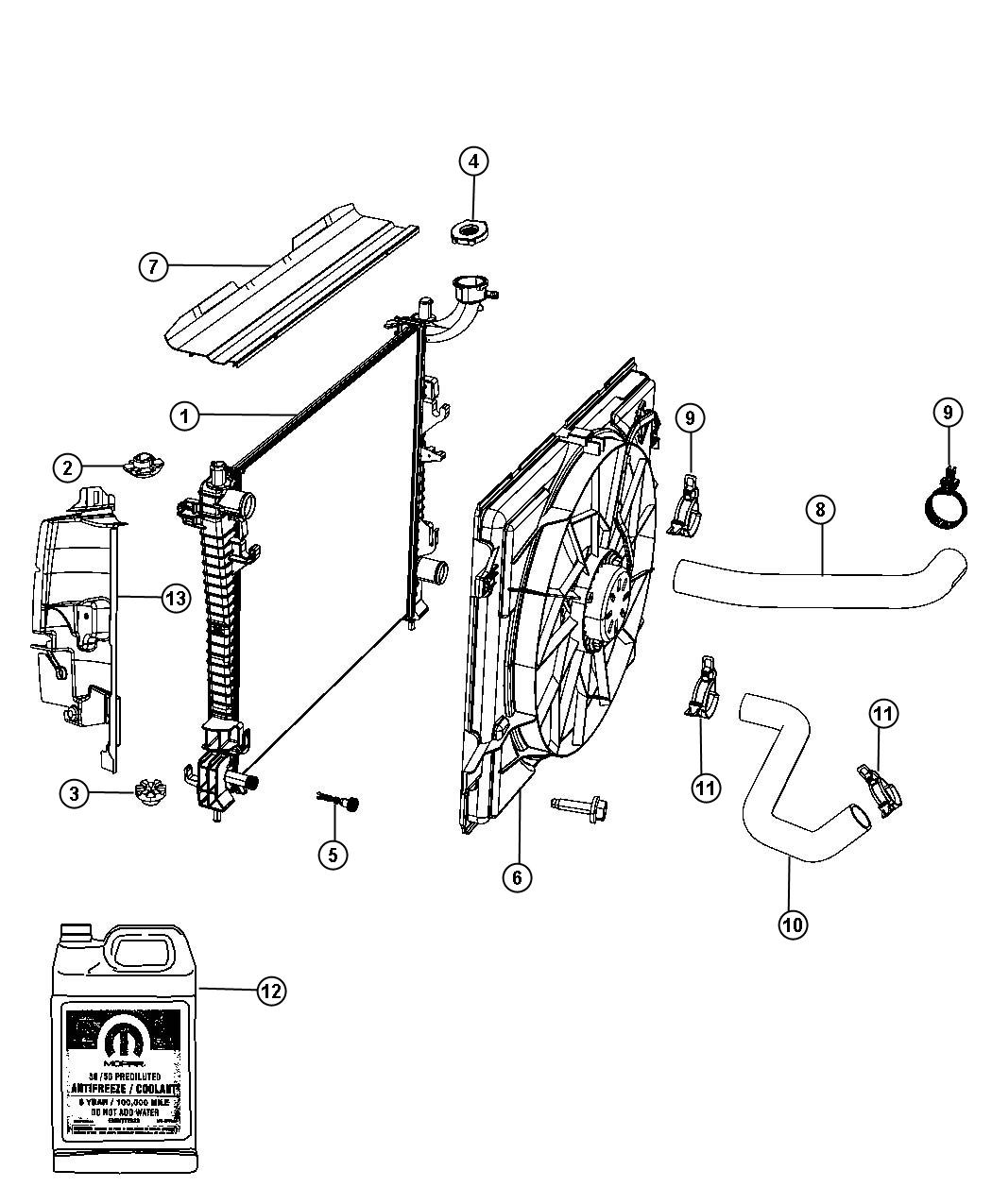 Jeep Grand Cherokee Fan Module. Radiator Cooling - 55038994AI | Jeep ...