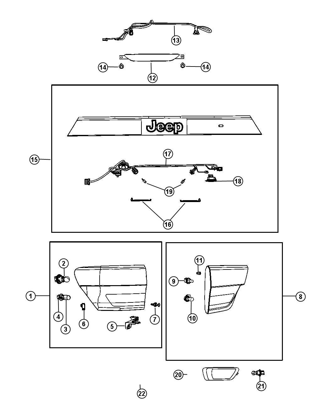 Diagram Lamps Rear. for your 2015 Jeep Grand Cherokee   