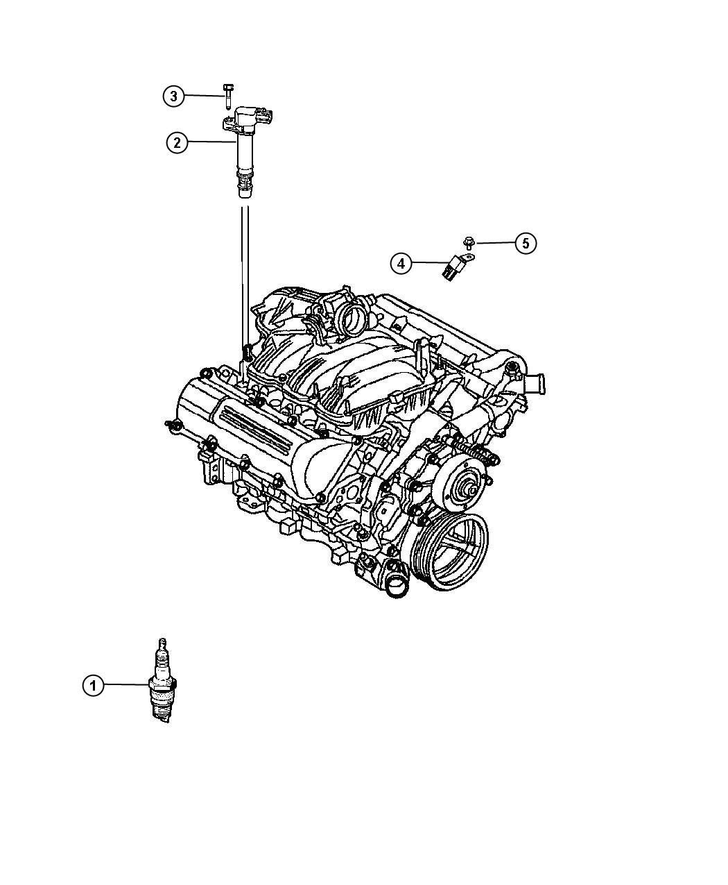 Diagram Spark Plugs, Ignition Wires, and Ignition Coil. for your Jeep