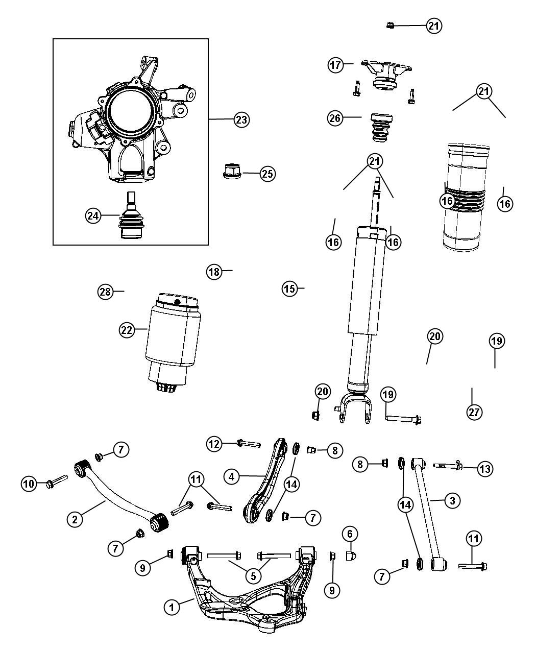 Suspension, Rear Quadra-Lift-Air and Rear Load Leveling. Diagram