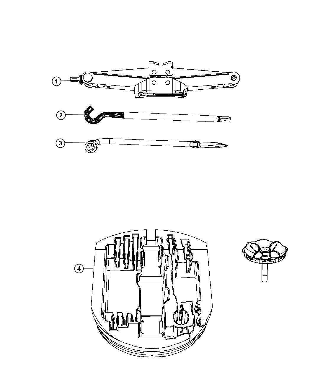 Diagram Jack Assembly And Tools. for your Jeep Grand Cherokee  