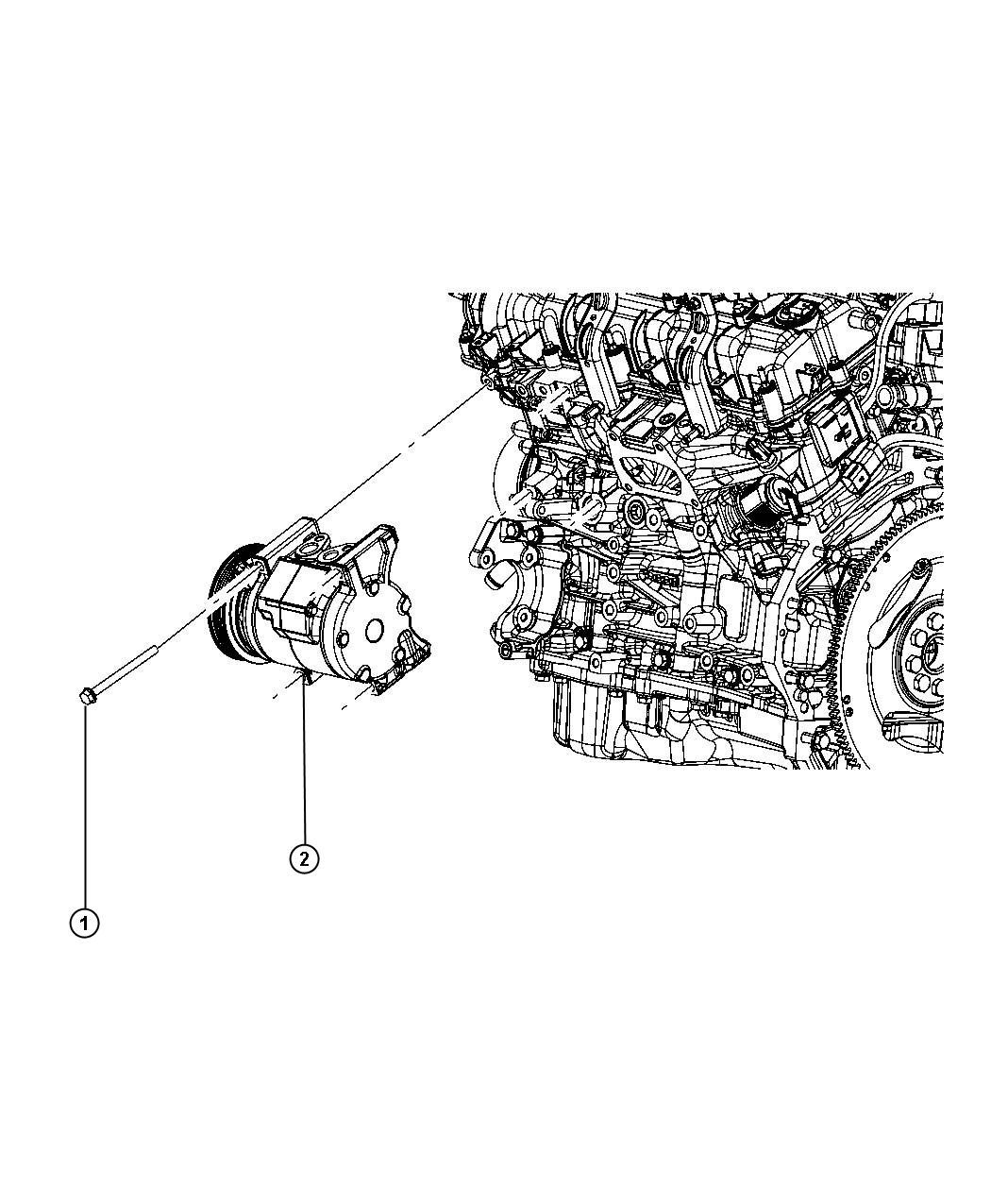 Diagram A/C Compressor Mounting 3.6L [3.6L V6 VVT Engine]. for your 2004 Chrysler 300  M 