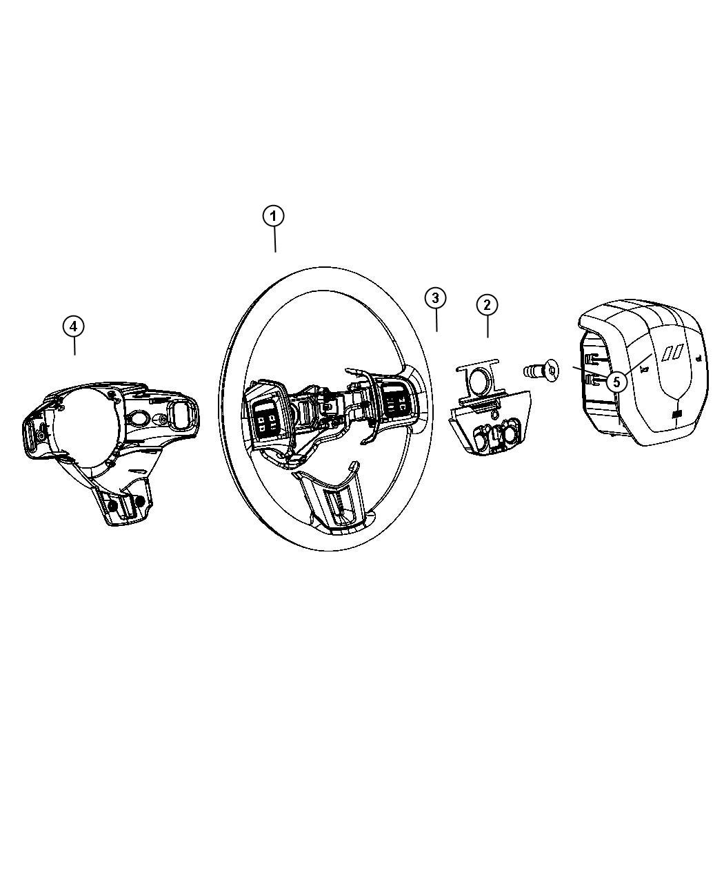 Diagram Steering Wheel Assembly. for your Dodge