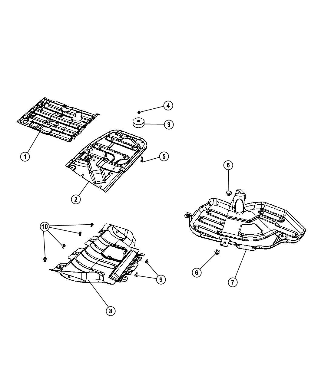 Diagram Underbody Shields And Plate. for your 2004 Chrysler 300  M 