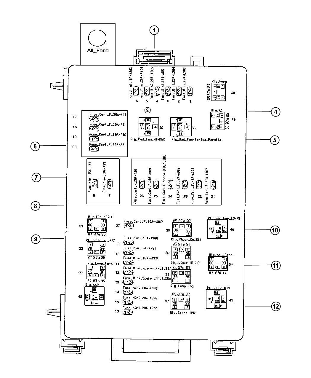 Diagram Power Distribution Center. for your 2002 Chrysler 300 M  