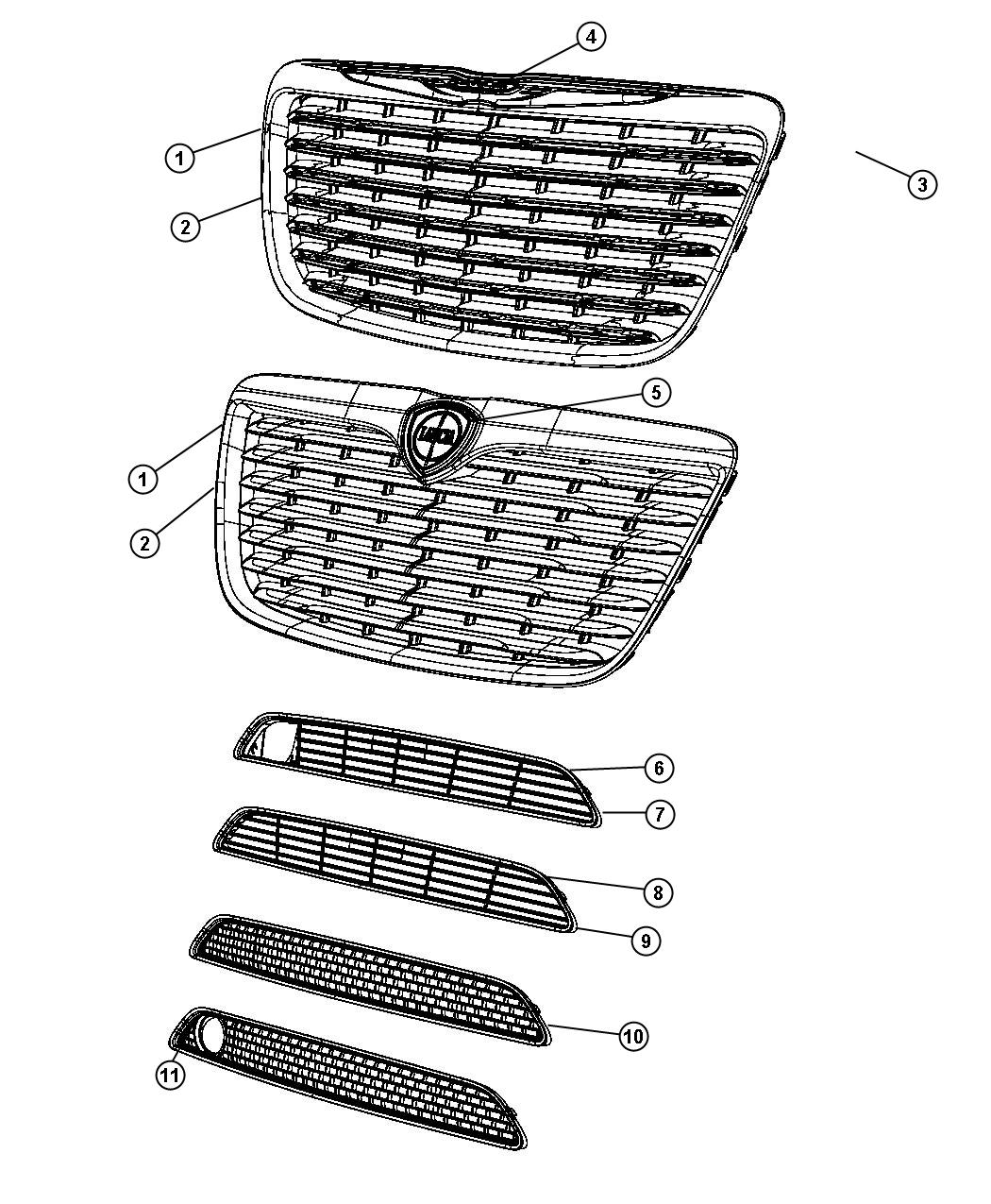 Grilles and Related Items. Diagram