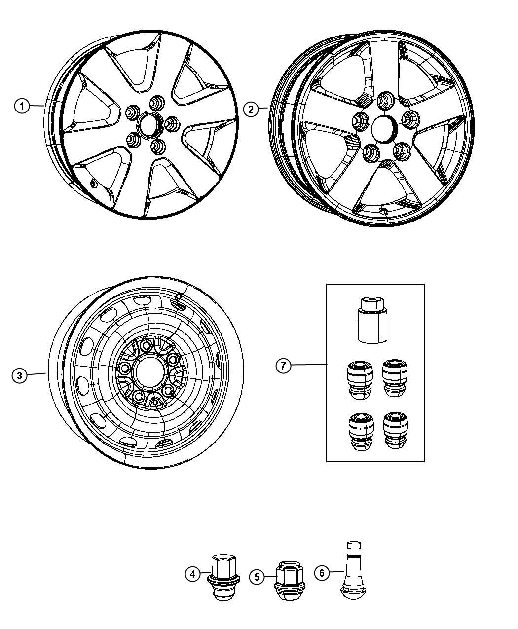 Diagram Wheels. for your Dodge