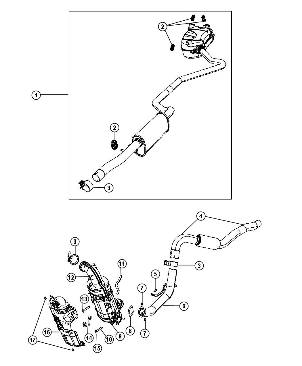 Diagram Exhaust System. for your 2006 Dodge Ram 3500   