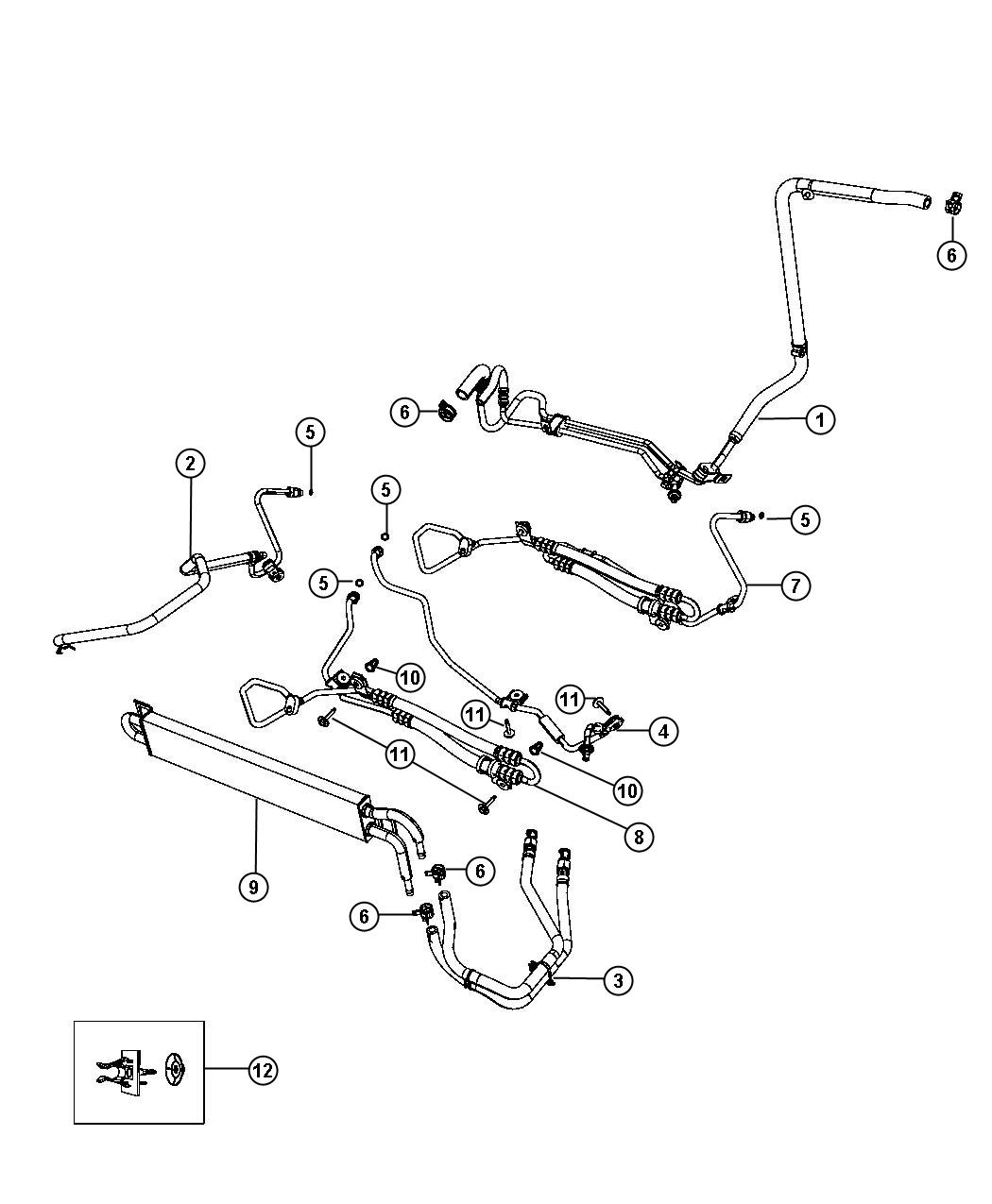 Diagram Power Steering Hoses. for your 2001 Jeep Grand Cherokee   