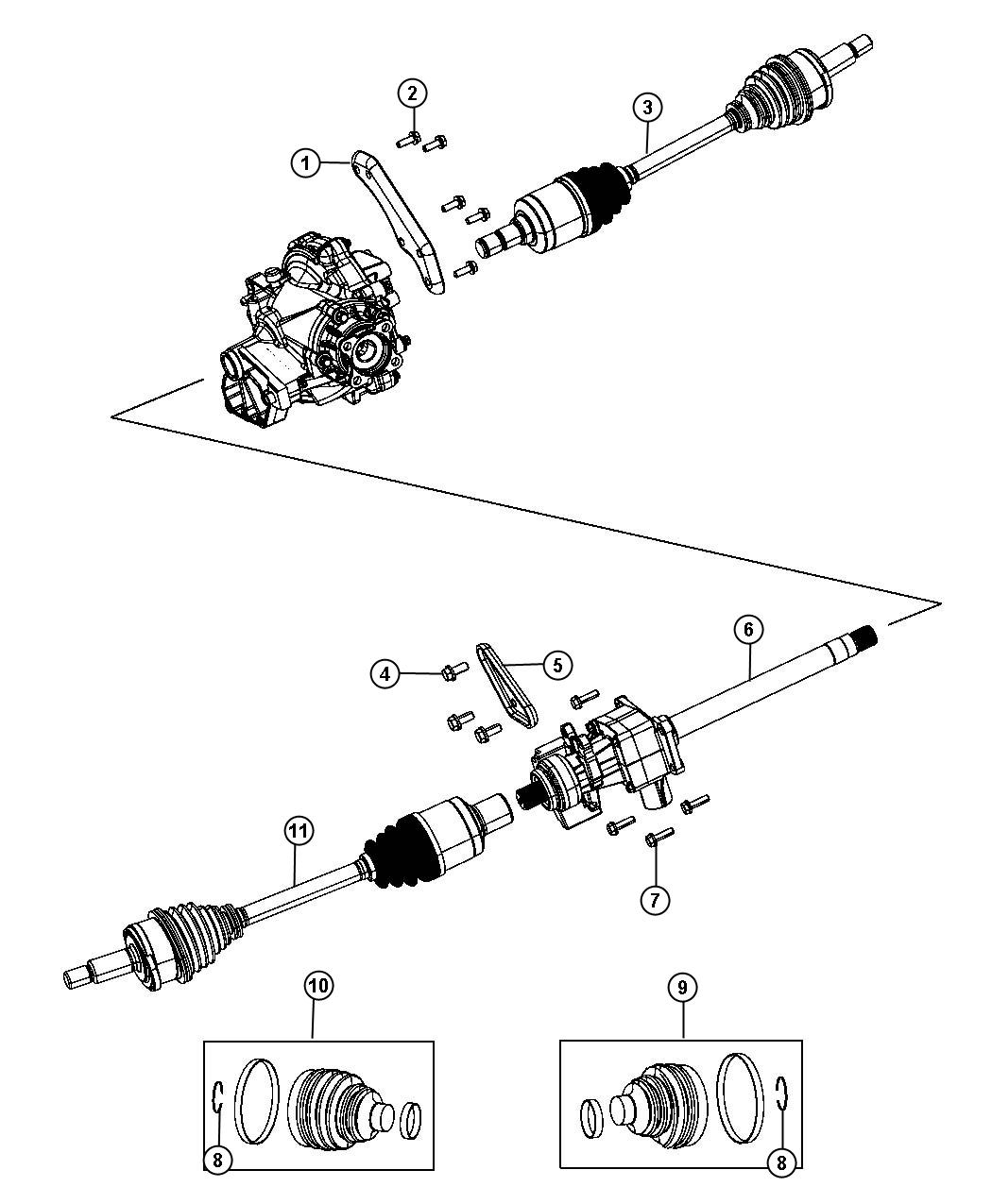 Diagram Shafts, Drive, Front, AWD. for your 2002 Dodge Grand Caravan   