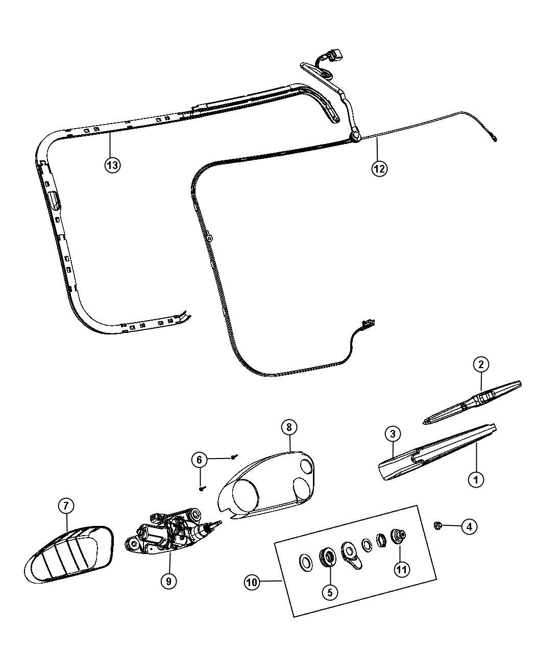 Diagram Rear Wiper System. for your Ram