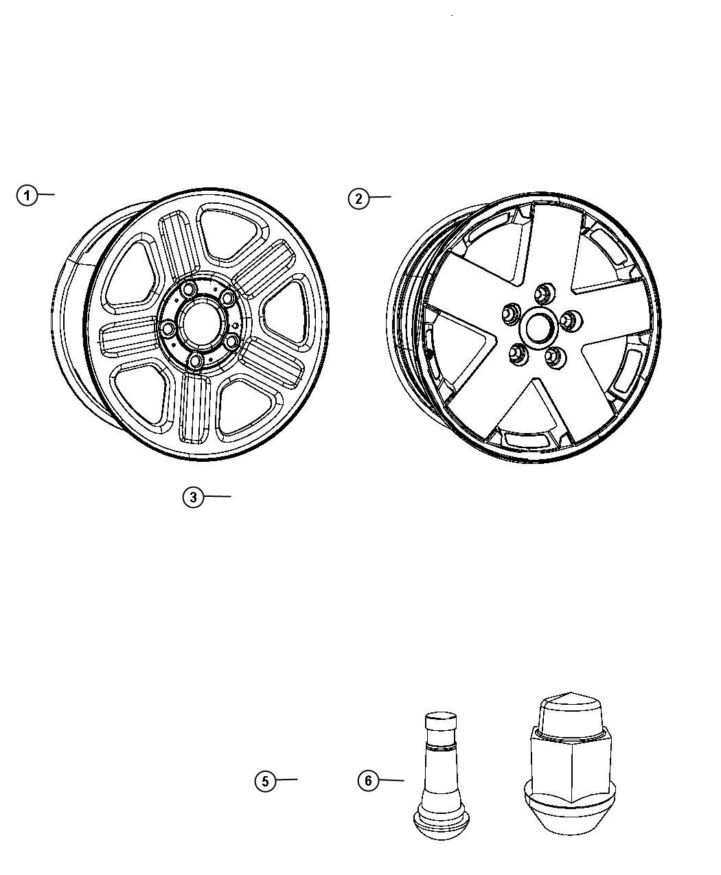 Diagram Wheels and Hardware. for your 2022 Jeep Renegade   