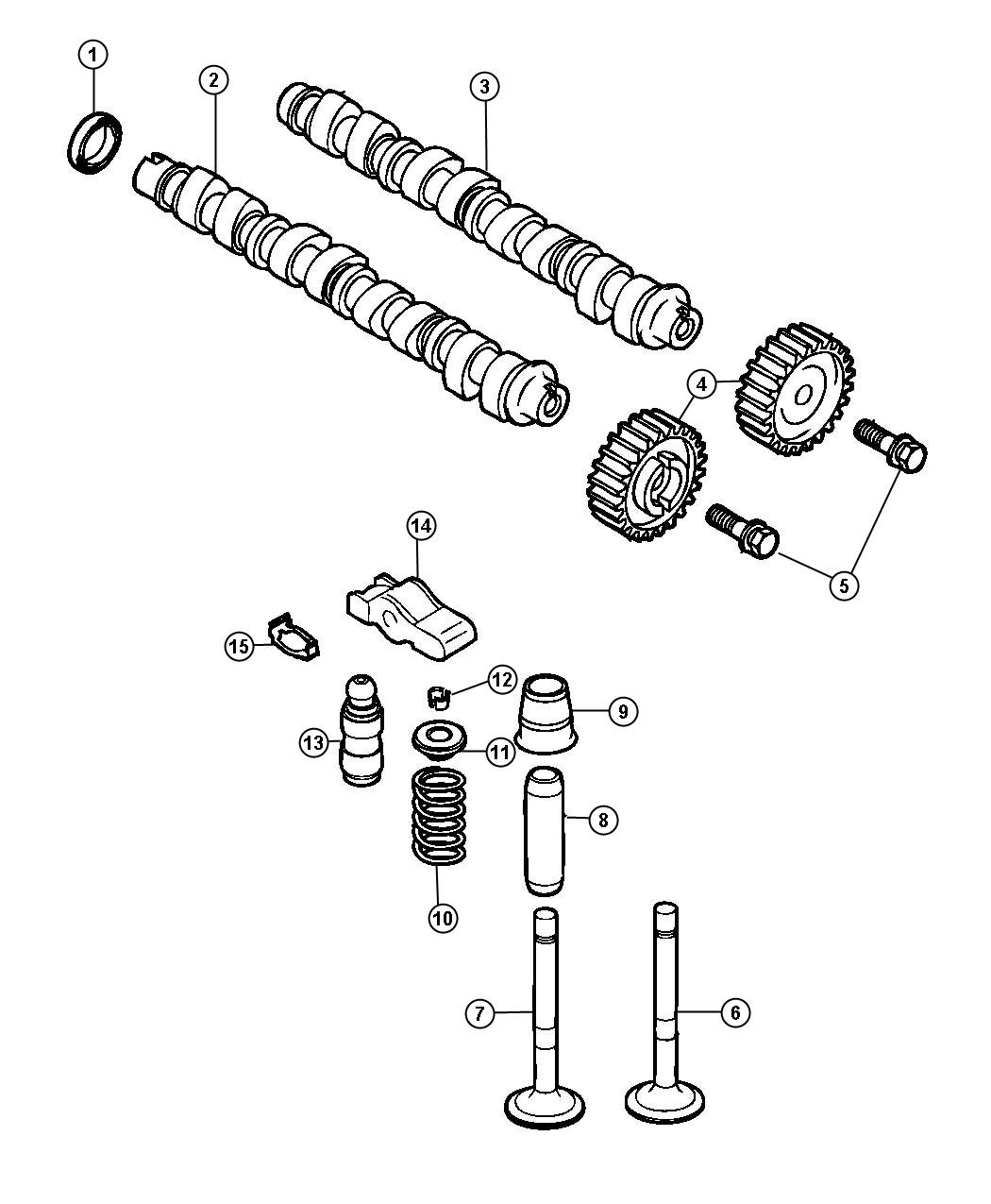 Diagram Camshafts And Valvetrain 2.0L Diesel [2.0L I4 Turbo Diesel Engine]. for your Chrysler 300  M