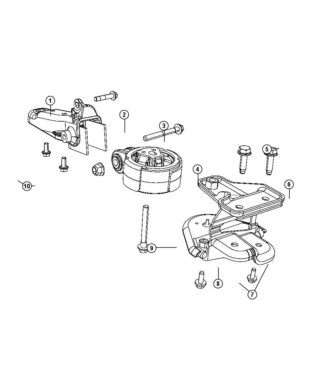 Engine Mounting Rear 2.4L [2.4L I4 DOHC 16V Dual VVT Engine]. Diagram