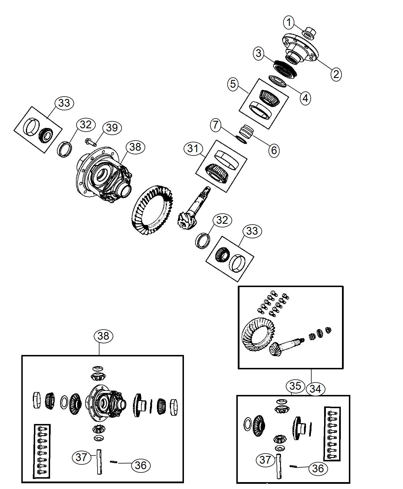 Diagram Differential Assembly. for your 2003 Chrysler 300  M 